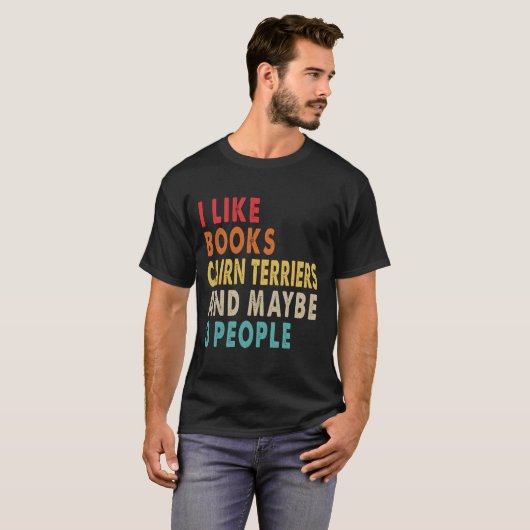 T-shirt I like books and Cairn Terrier (Devant entier)