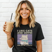 T-shirt I Like Cats and Coffee Shirt | Funny Cat Lover Tee