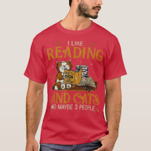 T-shirt I Like Coffee Cats Books et Peut-être 3 personnes 