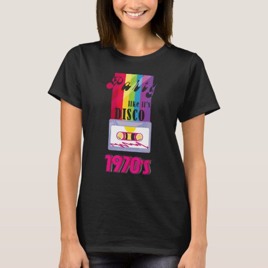 T-shirt I like Disco Outfit Party 1970s and 80s 90s Retro  (Devant)