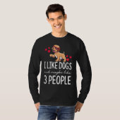 T-shirt I like Dogs and mayble like 3 People (Devant entier)