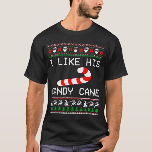 T-shirt I Like His Candy Cane Couple Matching Christmas Me (Devant)
