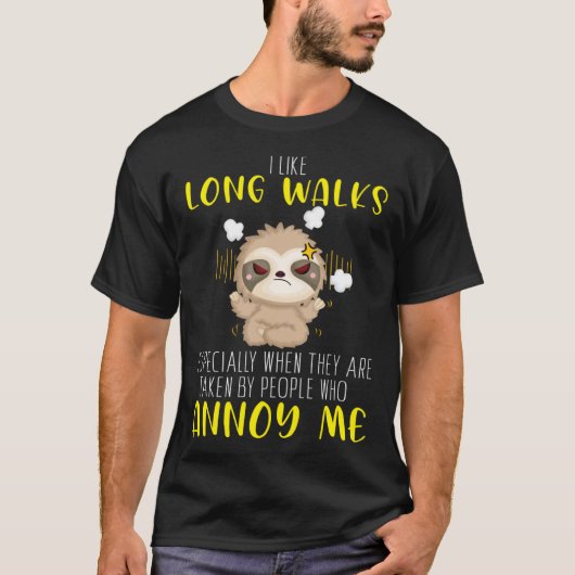 T-shirt I like long walks especially when they are taken l (Devant)