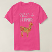 T-shirt I Like Pizza and Llamas Funny Llama Pizza Amateurs (Design devant)