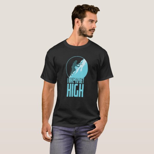 T-shirt I Like to get High Ice Climbing Winter (Devant entier)