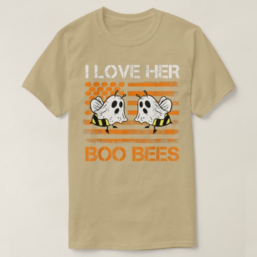 T-shirt I Loo Her Boo Bees Couples Halloween Costume USA (Design devant)