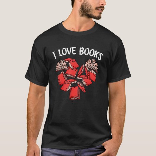 T-shirt I Looks Valentines Day Heart Reading Reader B (Devant)