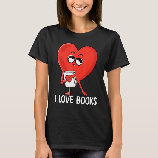T-shirt I Looks Valentines Day Heart Reading Reader B (Devant)