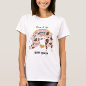 T-shirt I Looo Mooo Cute Cow Customisé Cadeau Lui (Devant)