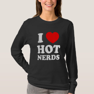 T-shirt I Lot Heart Hot Nerds Adulte Geek