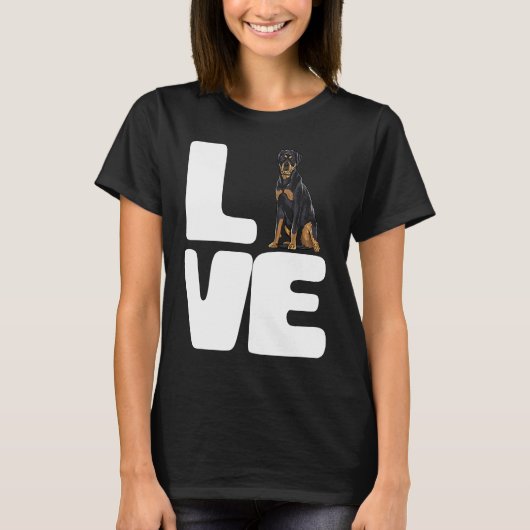 T-shirt I Love A My Dog Rottweiler (Devant)