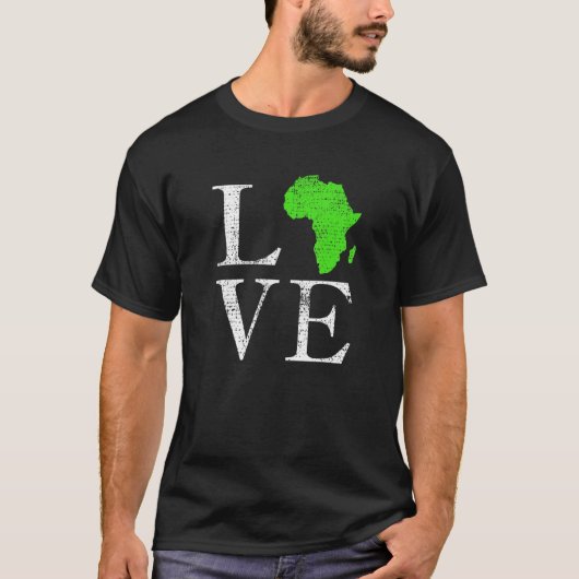 T-shirt I Love Africa African Roots Design (Devant)