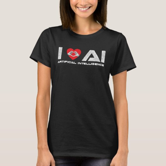 T-shirt I Love AI Artificial Intelligence Tech Science Pro (Devant)