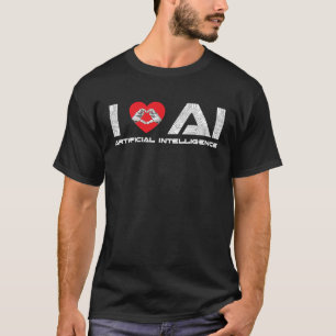 T-shirt I Love AI Artificiel Intelligence Tech Science Pro