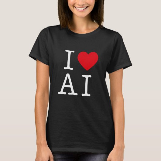 T-shirt I Love AI For AI & Artificiel Intelligence (Devant)