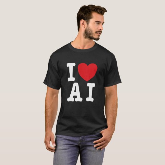 T-shirt I Love AI - I Heart AI_1 (Devant entier)