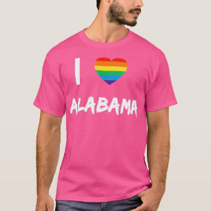 T-shirt I Love Alabama Gay pride LBG 