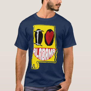 T-shirt I Love Alabama Smiling Happy Face