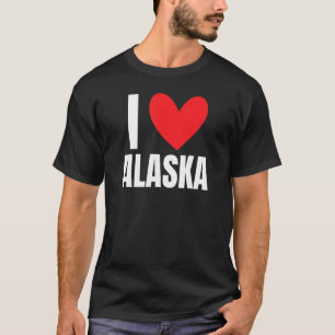 T-shirt I Love Alaska State Anchorage Fairbanks Juneau Las
