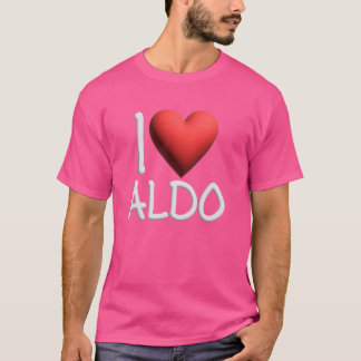 T-shirt I Love Aldo Nom Hommes Personnalisés Guy BFF Ami H