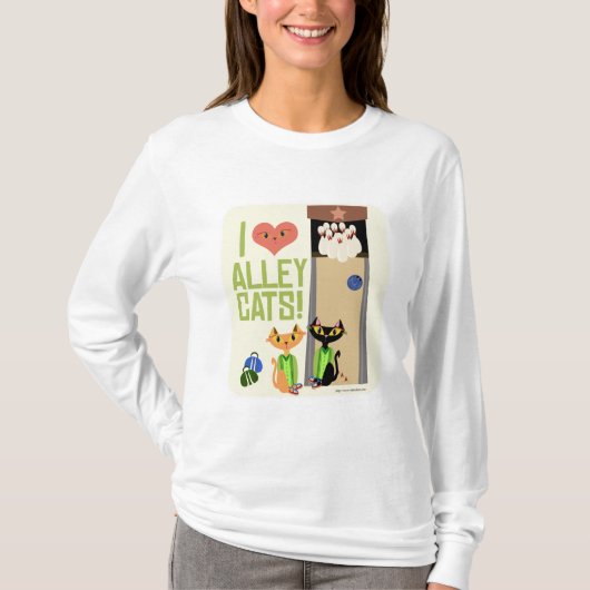 T-shirt I Love Alley Cats Cartoon (Devant)