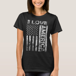 T-shirt I Love America Chemise Usa Drapeau 4 Juillet Indép