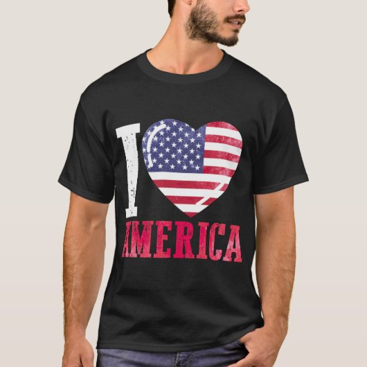 T-shirt I Love America I love America (Devant)