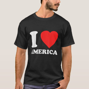 T-shirt I Love America Independence 4 juillet USA