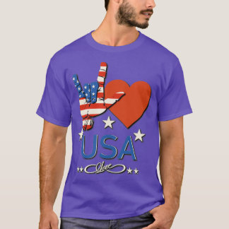 T-shirt I Love America Love Sign and Flag of USA