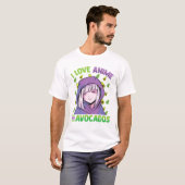 T-shirt I Love Anime And Avocados - Kawaii Blushing Otaku (Devant entier)