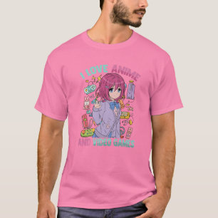 T-shirt I Love Anime And Video Games - Kawaii Otaku - Mign