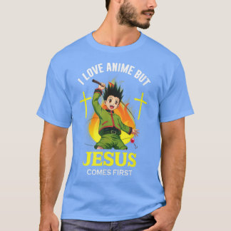T-shirt I Love Anime But Jesus Comes First Christian Japa