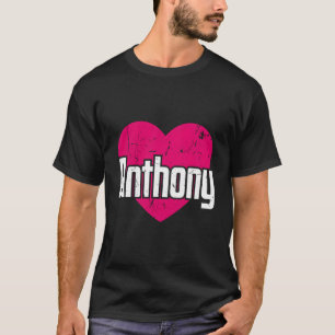T-shirt I Love Anthony Mignonne Prénom I Heart Anthony