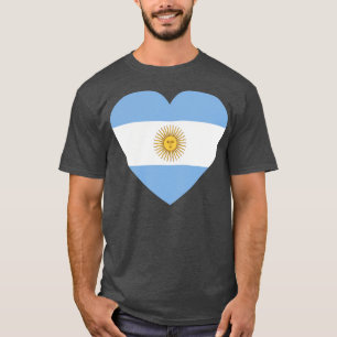 T-shirt I Love Argentina HeartFormé drapeau argentin