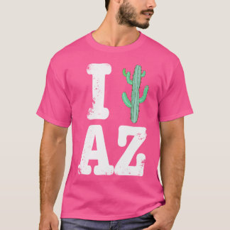 T-shirt I Love Arizona Saguaro Cactus Randonnées Trails Ou