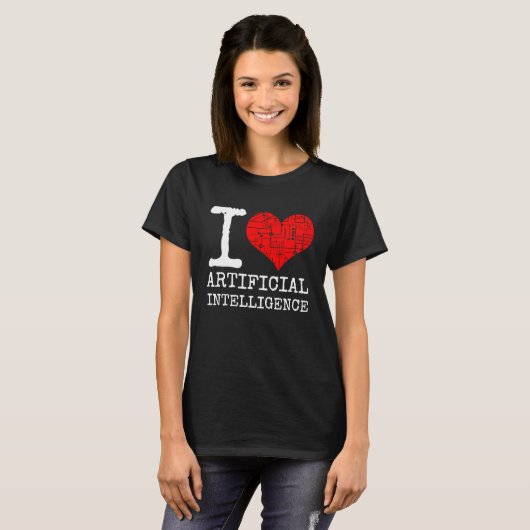 T-shirt I Love Artificial Intelligence Quote AI Programmer (Devant entier)