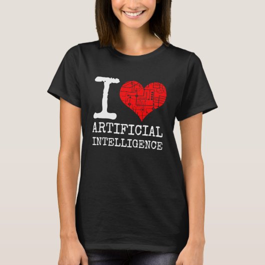 T-shirt I Love Artificiel Intelligence Citation AI Program (Devant)