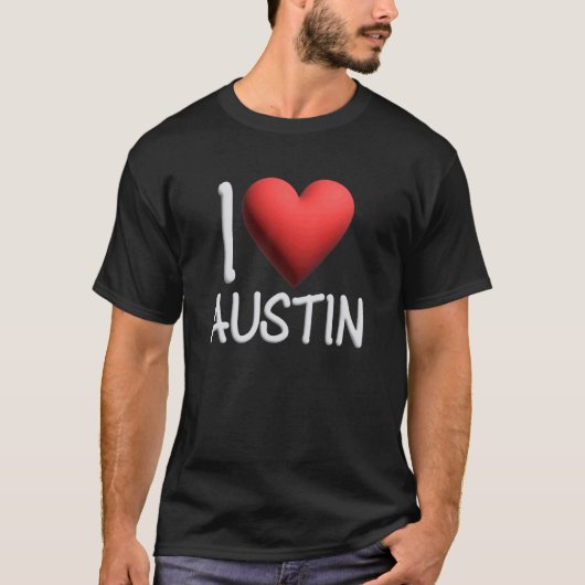 T-shirt I Love Austin Nom Hommes Personnalisés Guy BFF Ami (Devant)