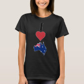 T-shirt I Love Australia Fun I Heart Australian Flag Map (Devant)