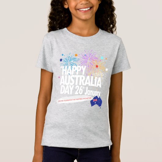 T-Shirt I LOVE AUSTRALIA Happy Australia Day 26 janvier (Devant)