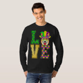T-shirt I Love Australian Cattle Dog Mardi Gras Mask Funny (Devant entier)
