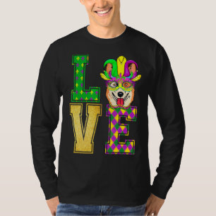 T-shirt I Love Australian Cattle Dog Mardi Gras Mask Funny