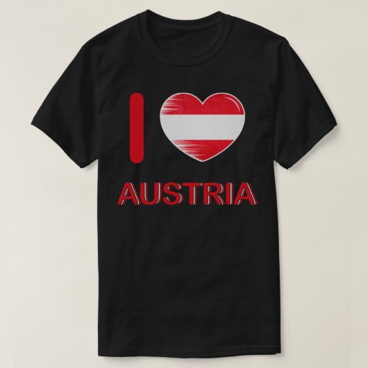 T-shirt I Love Austria Drapeau My Home Mon pays 5 (Design devant)