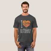 T-shirt I Love Autoharp Orange Mandala Heart (Devant entier)