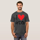 T-shirt I Love Ayden Nom Hommes Personnalisés Guy BFF Ami (Devant entier)