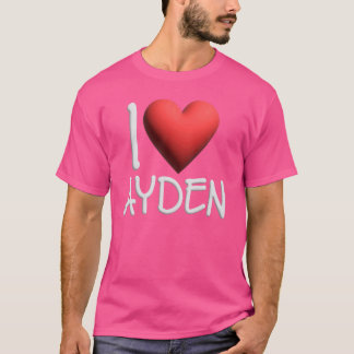 T-shirt I Love Ayden Nom Hommes Personnalisés Guy BFF Ami