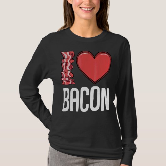 T-shirt I Love Bacon I Heart Bacon Petit déjeuner Hommes F (Devant)