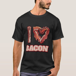 T-shirt I Love Bacon Mots Thématiques Drôle Repas Américai