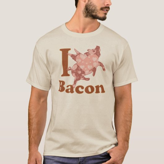 T-shirt I LOVE BACON vol porc (Devant)