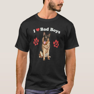 T-shirt I Love Bad Boys Homme Berger Allemand Chien Maman